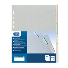 Separatore - 6 tacche personalizzabili - ppl - 22x30 cm - grigio - favorit