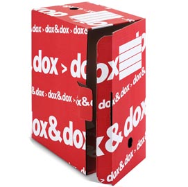 Scatola archivio dox&dox - 17x35x25 cm - bianco e rosso - esselte dox