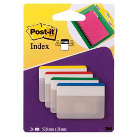Segnapagina post it® index strong - per archivio - 50,8x38 mm - colori classici - post it® - conf. 24 pezzi