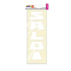 Striscione adesivo saldi - 16x47 cm (verticale) - trasparente - cwr - conf. 2 pezzi