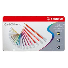 Stabilo carb0thello carboncino - tratto 4,40mm - scatola in metallo - stabilo - astuccio 12 colori