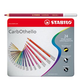 Stabilo carb0thello carboncino - tratto 4,40mm - scatola in metallo - stabilo - astuccio 24 colori