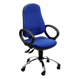 Sedia operativa ariel - con ruote e braccioli - blu - unisit