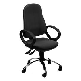 Sedia operativa ariel - con ruote e braccioli - nero - unisit