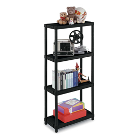 Scaffale 3060/4 - ppl - 4 ripiani - 60x30x132 cm - nero - terry
