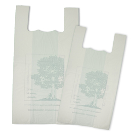 Shoppers mater-bi - 22 micron - 32x60 cm - soffietti 9+9 cm - bianco - green pack - conf. 500 pezzi