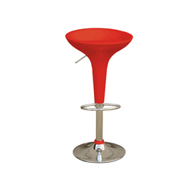 Sgabello bar - abs/acciaio cromato - 35x45x55/78 cm - rosso - serena group