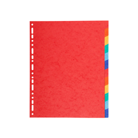 Separatore forever - 12 tacche - cartoncino riciclato 220 gr - a4 maxi - multicolore - exacompta