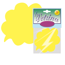 Segnaprezzi nuvola - 8x8,5 cm - giallo - cwr - conf. 36 pezzi