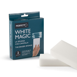 Spugna cancella macchie white magic - 12x2,5x0,6 cm - perfetto - conf. 2 pezzi