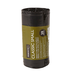 Sacchi per rifiuti classic small - 50x60 cm - 30 l - 10 micron - nero - perfetto - rotolo da 20 sacchetti