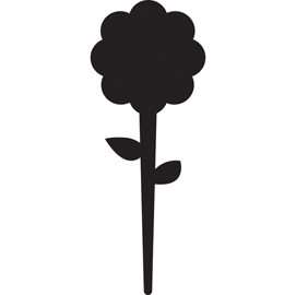 Silhouette tags - formato fiore - 15x25 cm - nero - securit - set 5 pezzi