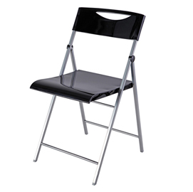 Seduta smile - pieghevole - acciaio e plastica - nero - alba