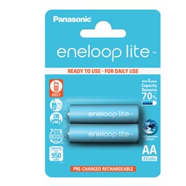 Stilo eneloop lite ricaricabili aa - panasonic - blister 2 pezzi