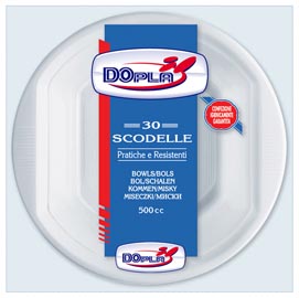 Scodelle - 630 ml - polistirene - bianco - dopla - conf. 30 pezzi
