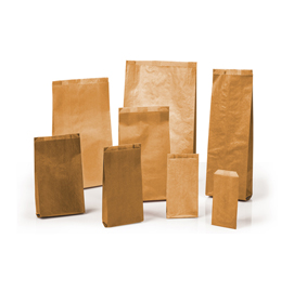 Sacchetti - carta kraft - 14x28 cm - soffietti laterali 5 cm - 45 gr - rex sadoch - avana - conf. 100 pezzi