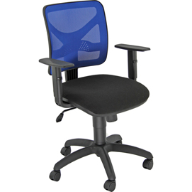 Sedia operativa pentagon - con braccioli - nero/blu - unisit