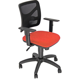 Sedia operativa pentagon - con braccioli - nero/rosso - unisit