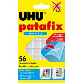 Supporti in gomma adesiva uhu® patafix - invisibile - uhu® - conf. 56 pezzi