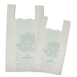 Shoppers mater-bi - 18 micron - 22x40 cm - soffietti 6+6 cm - bianco - green pack - conf. 500 pezzi