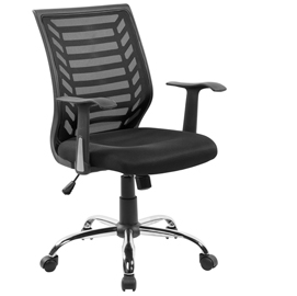 Seduta operativa miami - con braccioli - schienale in rete nero/seduta nero - serena group