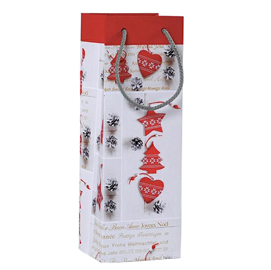 Shopper regalo shabby chic christmas - 12 x 35 x 10cm - kartos