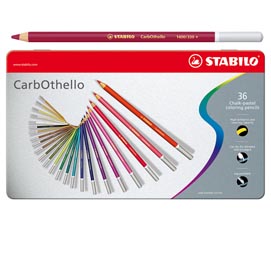 Stabilo carb0thello carboncino - tratto 4,40mm - scatola in metallo - stabilo - astuccio 36 colori