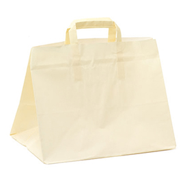 Shopper flat xlarge - carta kraft - 32x22x24 cm - bianco - mainetti bags - scatola 200 pezzi