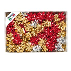 Stelle di nastro 6870 - metal - 14mm - diametro 6,5cm - colori assortiti - brizzolari - cf. 100