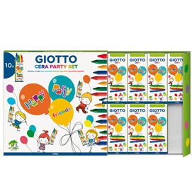 Set 10 astucci da 4 pastelli a cera - party gifts - giotto
