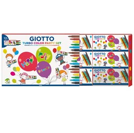 Set 12 astucci da 6 pennarelli - turbo color party gifts - giotto