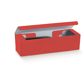 Scatola cantinetta 1 bottiglia 340x90x90mm lino rosso 37987 scotton