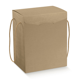 Scatola segreto con cordoncini - 280x200x350 mm - avana - scotton