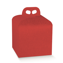 Scatola portapanettone 200x200x180 mm lino rosso 38019 scotton