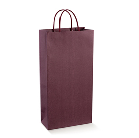Shopper con cordino - 190x90x380 mm - skin vinaccia - scotton