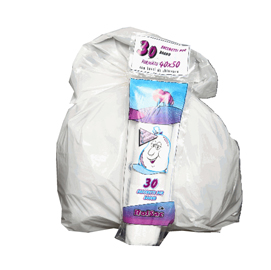 Sacchi bagno - 40x50 cm - 15 l - 16 micron - bianco - rolsac - conf. 30 pezzi