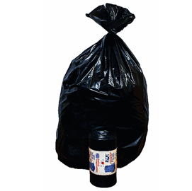Sacchi - 90x120 cm - 175 l - 63 micron - nero - rolsac - conf. 10 pezzi