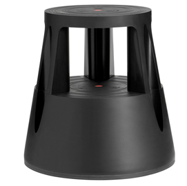 Sgabello roll a step - nero - 24x45x45cm - caimi