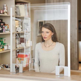 Schermo protettivo - da banco - acrilico grigio alluminio - 76x66 cm - metalplus