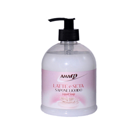 Sapone liquido - in dispenser - 500 ml - latte & seta - amacasa