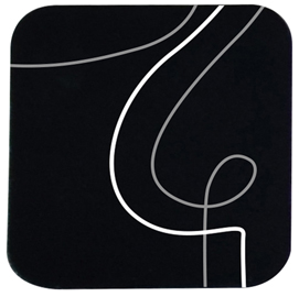 Sottobicchiere linea linee - 10x10 cm - nero - stilcasa