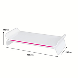 Supporto monitor ergo wow - bianco/fucsia - leitz