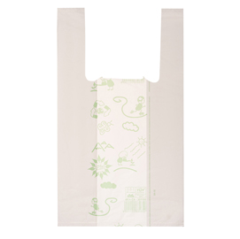 Shoppers mini - 22x40 cm - mater-bi - bianco - scatola 500 pezzi