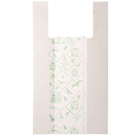 Shoppers midi - 28x50 cm - mater-bi - bianco - scatola 500 pezzi