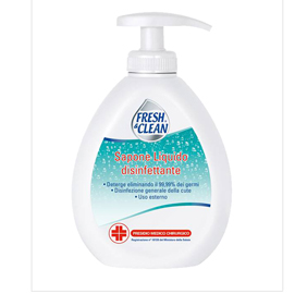 Sapone liquido disinfettante - 300 ml - fresh&clean