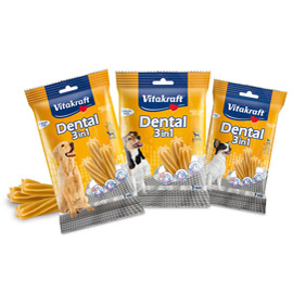 Snack dental 3 in 1 - misura m (per cani con peso superiore a 10 kg) - 180 gr - vitakraft - conf. 7 pezzi