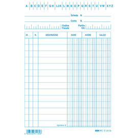 Schede dare/avere/saldo -  15 x 10,5 cm - edipro - conf. 100 pezzi