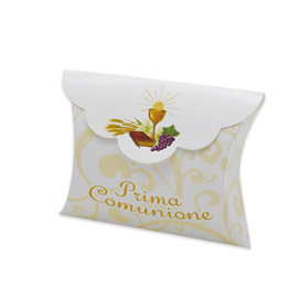 Scatolina portaconfetti - comunione - carta - 10 x 8 x 3 cm - big party - conf.25 pezzi
