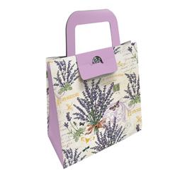 Scatola portaoggetto - fantasia lavanda - 8 x 9,5 x 5 cm - kartos