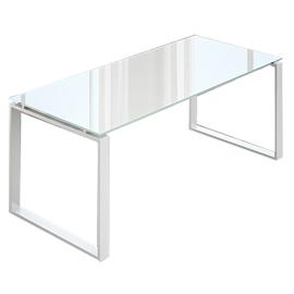 Scrivania direzionale swing 7020 - 180 x 80 cm - cristallo/alluminio - linekit